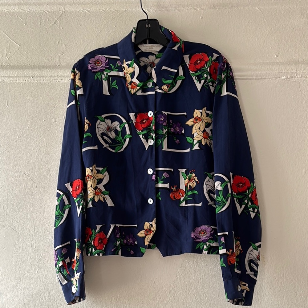 Vintage Silk Floral Blouse
